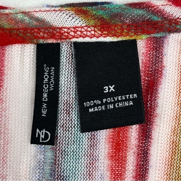 NWT New Directions striped scoop neck 3/4 sleeve knit tunic top, size 3X. - Picture 9 of 10